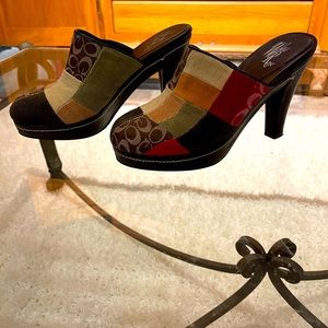 Wild Rose Corduroy Patchwork Mules Size 8